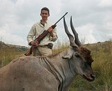 A young hunter with his eland trophy.