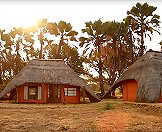 The rustic hunting camp in Zimbabwe.